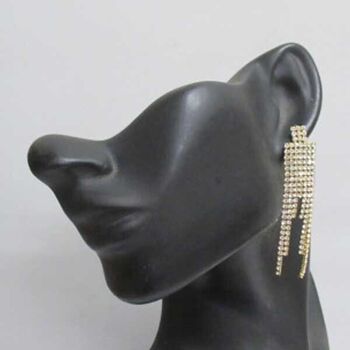steel earrings with rhinestone drops