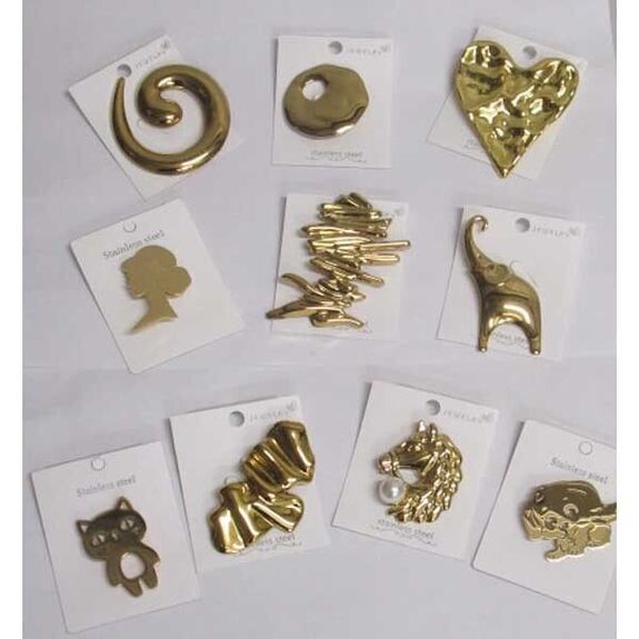 bijoux acier broches vendu en lot