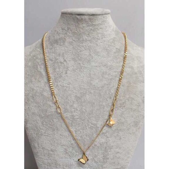 steel butterfly pendant mesh chain