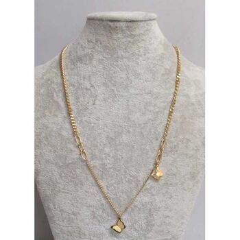 steel butterfly pendant mesh chain