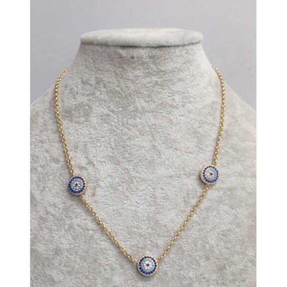 bijoux pendentif strass bleu en acier chaîne maille