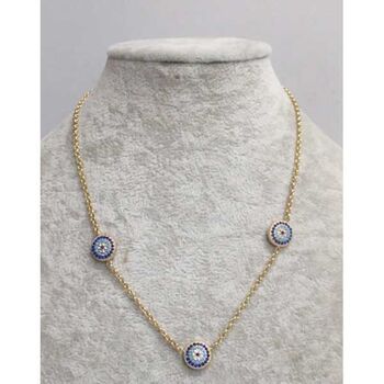 bijoux pendentif strass bleu en acier chaîne maille