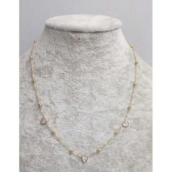 Fine steel chain pendant with 3 hearts