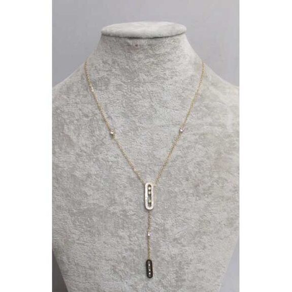 collier acier pendentif petit et grand circuit cristal