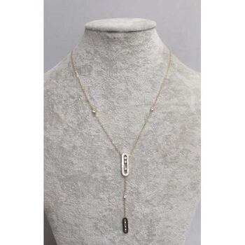 collier acier pendentif petit et grand circuit cristal