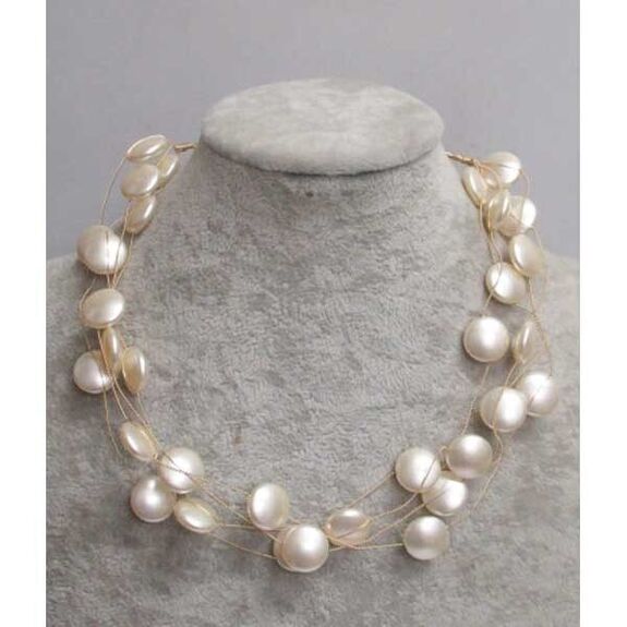 bijoux galets perle fantaisie multiples chaine dore