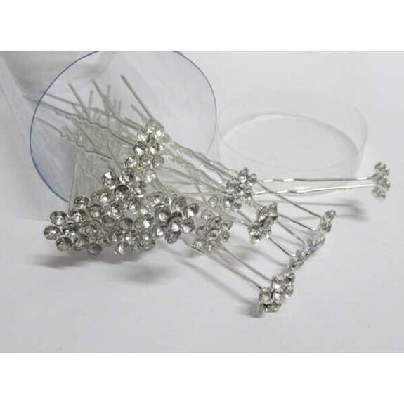 piques chignon cristal fleur