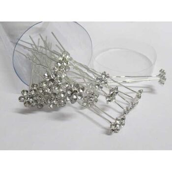 piques chignon cristal fleur