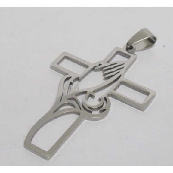 médaillon croix en acier