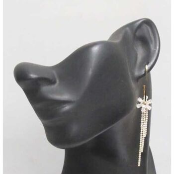 Fleurs zircon pendants dore bijoux oreilles