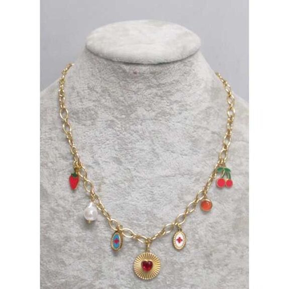 bijoux pendentif fruits en acier