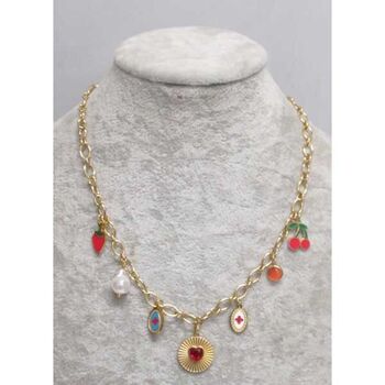 bijoux pendentif fruits en acier