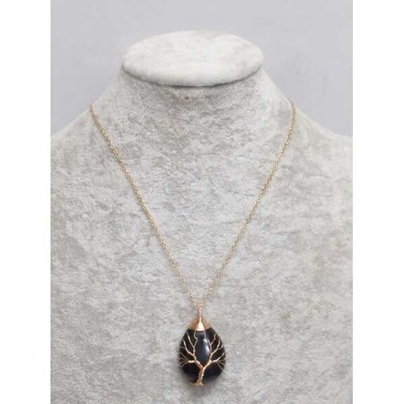 goutte onyx noir entoure fil