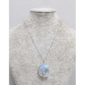 bijoux croissant pierre de lune pendentif