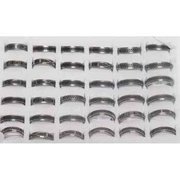 men's anti-stress steel ring pattern and size mix