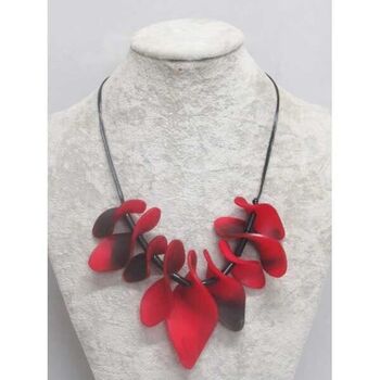 Geometric shape blue wood necklace jewelry