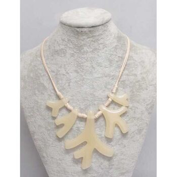 Coral necklace jewelry with beige resin