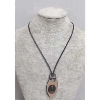 Bijoux pendentif larme pierre noir