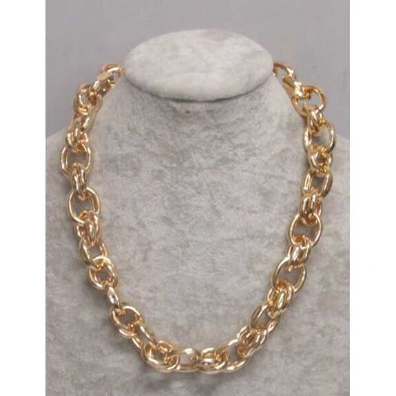bijoux collier metal mousqueton doré