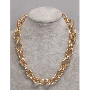 bijoux collier metal mousqueton doré