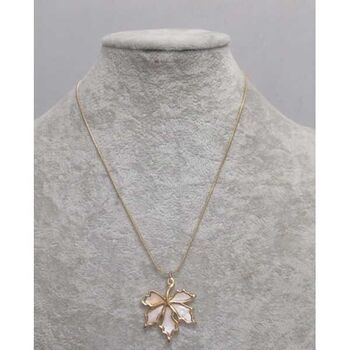 bijoux pendentif feuille erable acier doré