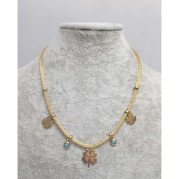 bijoux trefle acier maille tube