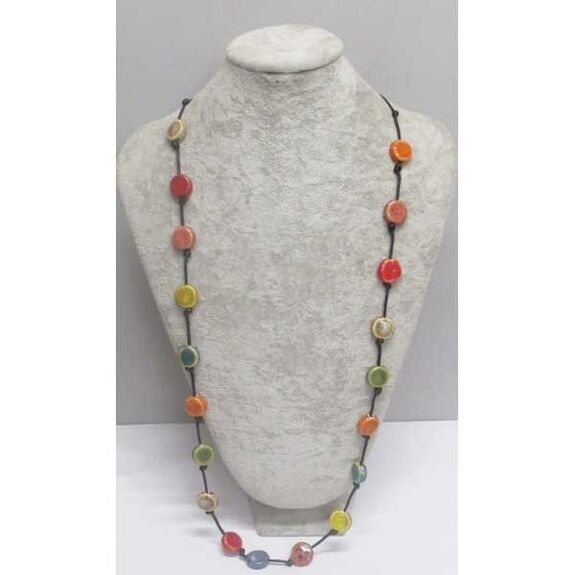 Long colored ceramic pebble jewelry