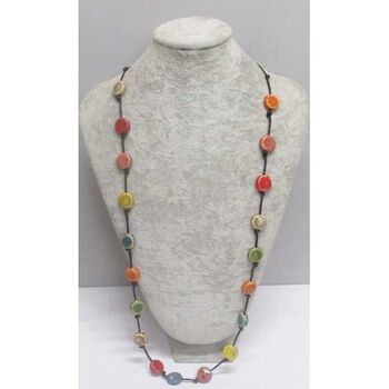 Long colored ceramic pebble jewelry