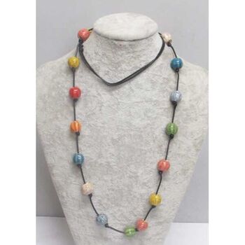 Bijoux sautoir boule à rayure