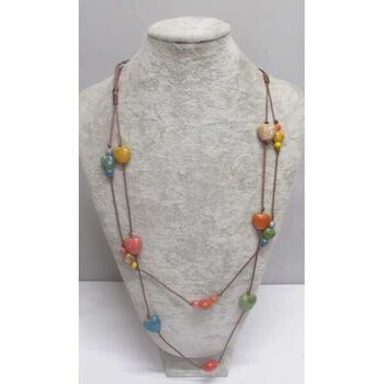 Double heart ceramic necklace jewelry
