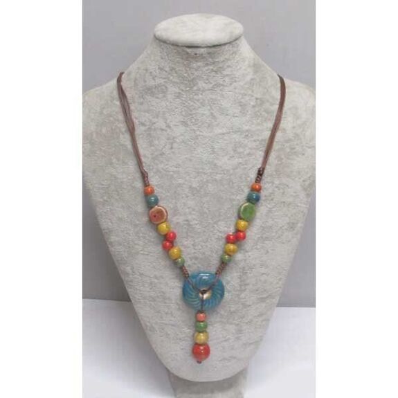 ceramic donut pendant jewelry