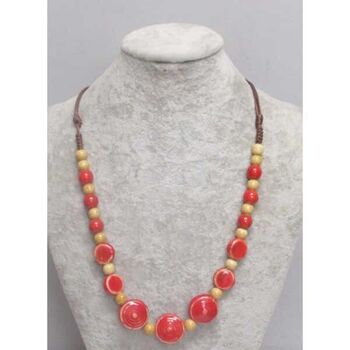 Galets ceramique couleur en collier bijoux