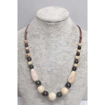 bijoux boule céramique beige noir