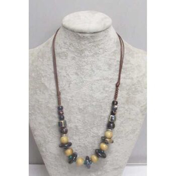 Ceramic jewelry necklace in balls and washers
