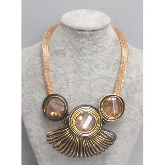 brown jewelry with mesh chain