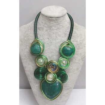 bijoux spirale resine vert soirée