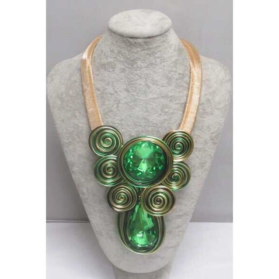 XXL green crystal necklace jewelry