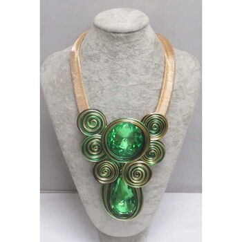 XXL green crystal necklace jewelry