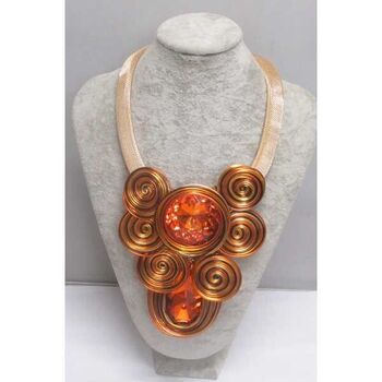 XXL orange crystal jewelry