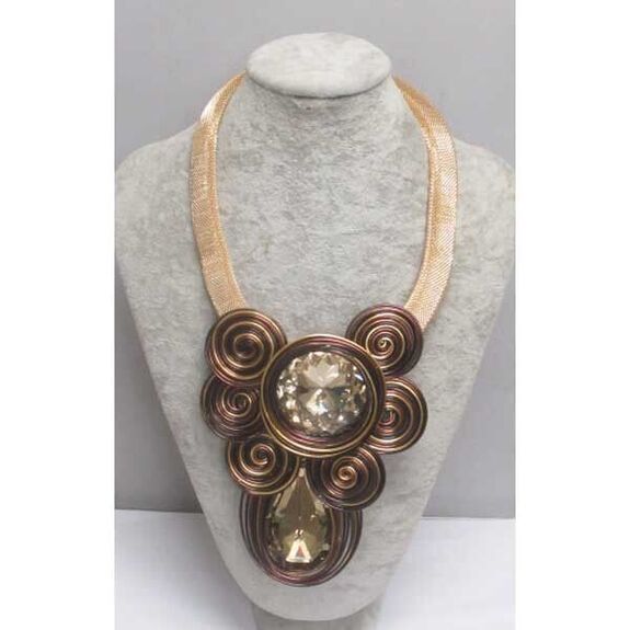 oversized brown crystal jewelry