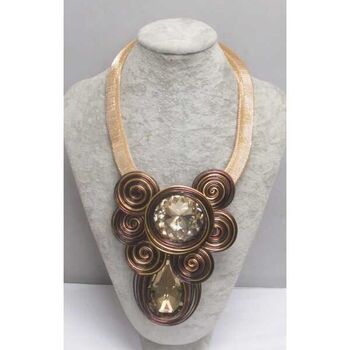 oversized brown crystal jewelry