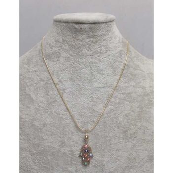 collier main oeil de toutes couleurs acier doré