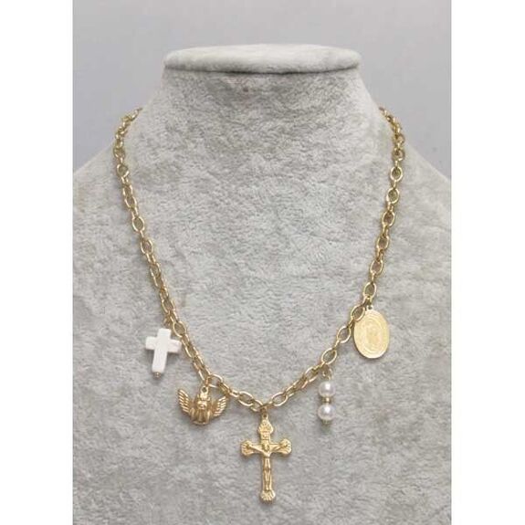bijoux croix ange Vierge Marie en acier