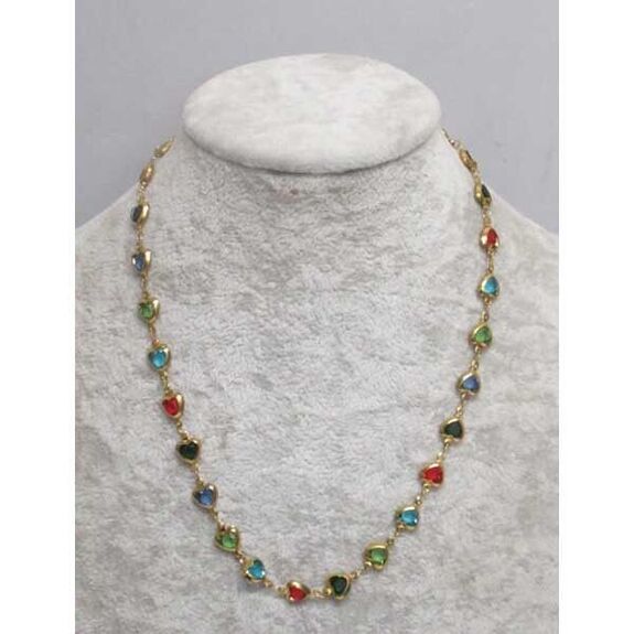 bijoux coeur cristal de toutes couleurs en acier inoxydable