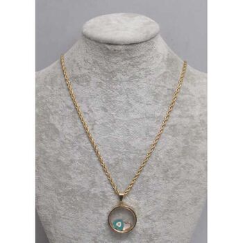 bijoux double coeur dans medaille acier