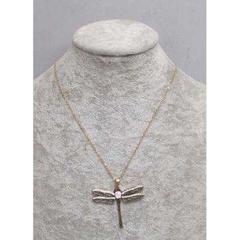 bijoux collier libellule acier