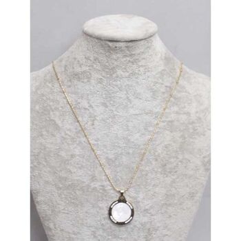 bijoux collier cercle nacre strass en acier