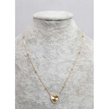 bijoux pendentif coeur sur chaine maille et boule