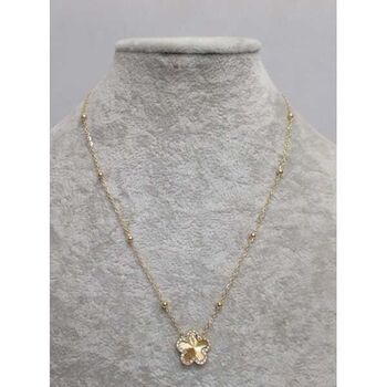 bijoux pendentif trefle sur chaine maille et boule