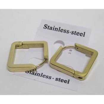 square gold-plated steel earrings